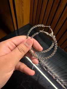 Hoop Earrings and Pearl Ring
