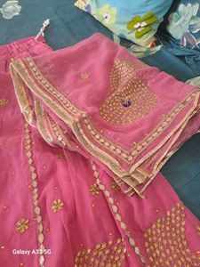 Pink Rajputi poshak peacock 🦚 gotta patti