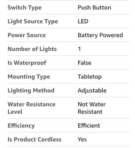 Silver LED Reading Book Light Lamp