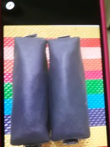 PORSCHE Set of 2 Blue Leather Pouches