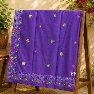 💜 Lambani Stitch on Royal Violet Silk Saree