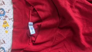 Red Off-Shoulder Long Sleeve Top