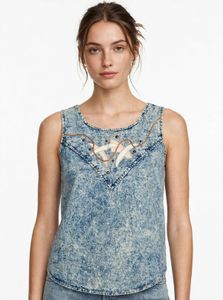 Vintage Wash Denim Western Top
