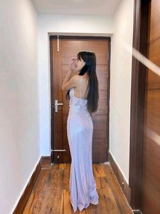 Sparkling Rose Gold Maxi Dress