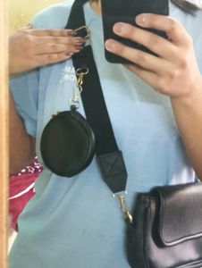 Chic Black Crossbody Bag with Coin Pouch