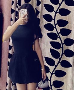 Chic Black Bubble Hem Dress