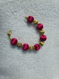 Cute Pink Silk Thread Bracelet For Babies