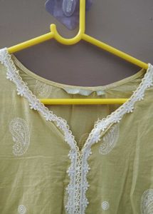 Yellow Paisley Print Kurta