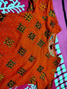 Vibrant Orange Ethnic Kurta