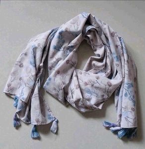Boho Print Scarf with Tassels