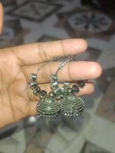 Oxidized Jhumka Earrings