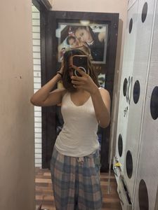 Ribbed White Spaghetti Strap Tank Top