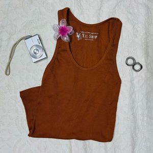 Ribbed Brown Tank Top