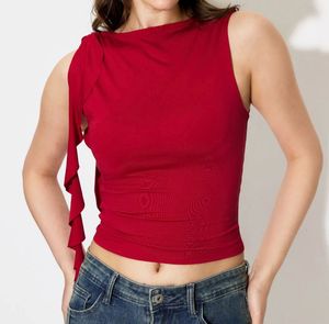 Stylish Red Ruffled Top