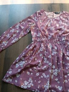 Chic Floral Print Midi Dress ( L size )