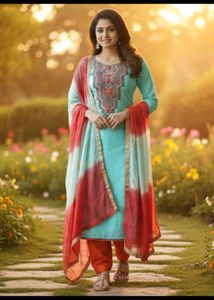 Dress material Elegant Blue Embroidered Kurta Set