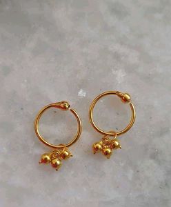 Gold Hoop Earrings with Charms