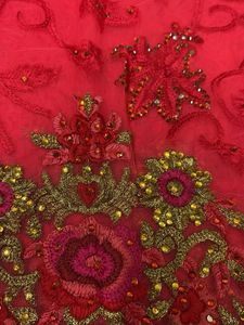 Stunning pink Embroidered Saree
