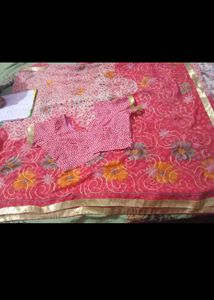 Beautiful Pink Saree with Blouse