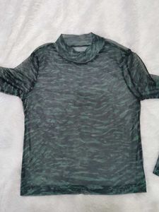 Sheer Tiger Print mesh Top