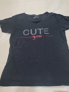 Black 'Cute You' Graphic Tee