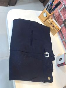 Classic Navy Blue Gurkha Pleated Trousers