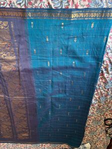 Elegant Blue &amp; Purple Saree with Gold