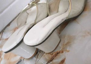 Chic White Bow Heeled Mules