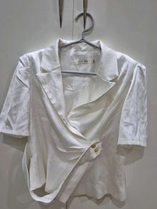 Imported White Wrap-Style Top