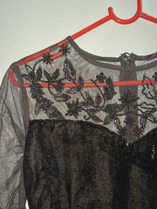 Elegant Black Velvet Cocktail Dress