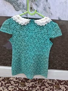 Elegant Lace Dress with Pearl Collar