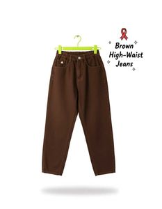 Brown High-Waisted Jeans 🤎