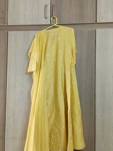 Yellow Kurti with Pant And Dupatta