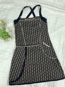 Chic Geometric Black and Olive Dress