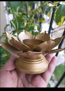 Golden Lotus Candle Holder