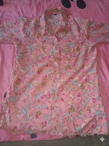 Pink Floral Print Kurta