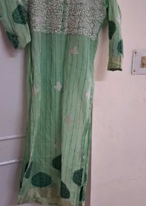 Elegant Green Striped Kurta