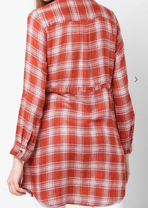 DNMX Checked Longline Shirt With Tie Up
