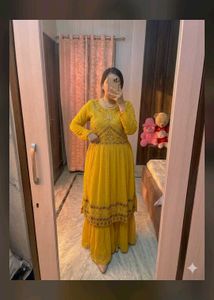 Vibrant Yellow Kurta Set with Embellishments