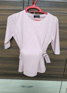 Chic Pink Belted Top