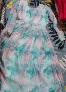 Elegant Printed Anarkali Kurta with Dupatta