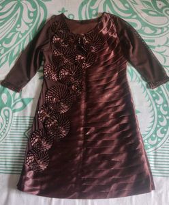 Elegant Brown Embellished Top