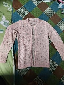 Cute Pink Crochet Cardigan
