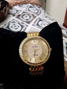 Archies Diva Gold Watch with Embellishments
