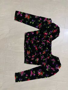Black Floral Print top