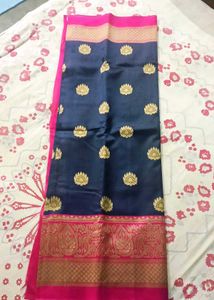 Blue &amp; Pink Lightwaight Silk Saree