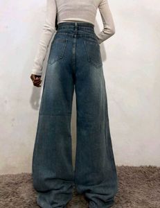 Distressed Wide-Leg Jeans