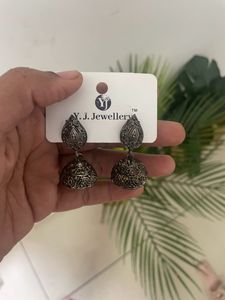 Silver And Gold Finish Jhumki