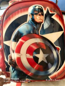 Captain America School Backpack Kids 1-5 Std Kid