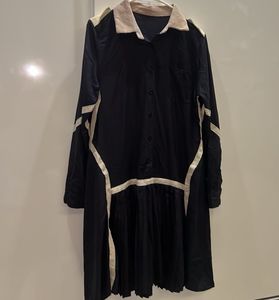Black & Cream Trimmed Dress